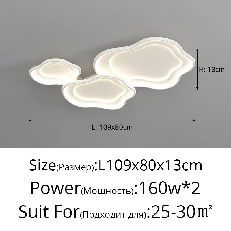 Modern White Round Ceiling Lighting with Remote Control Chandelier