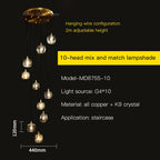 Elegant Rotating Staircase Pendant Lamp with Double Hollow Design