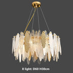 Gold Metal Chain LED Pendant Lights for Modern Luxury Living Room
