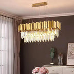 Crystal Gold Chandeliers: Modern Luxury for Villa Living Room - Nordic Design