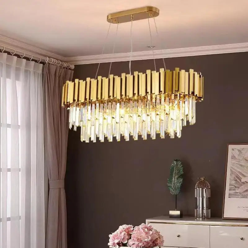 Crystal Gold Chandeliers: Modern Luxury for Villa Living Room - Nordic Design