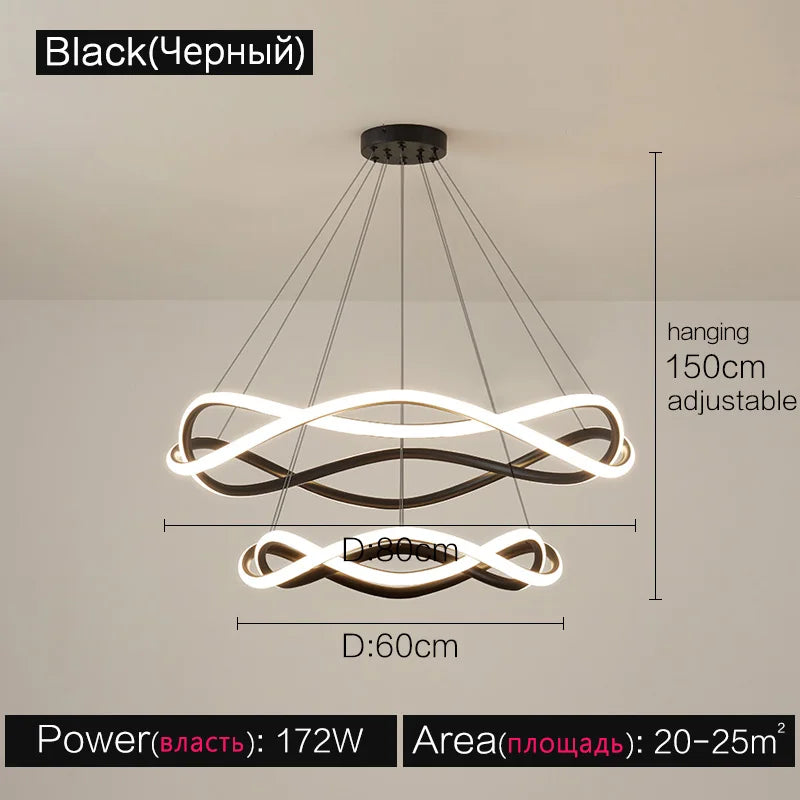 Nordic Circle Chandelier: Modern & Personalized Living Room Lighting