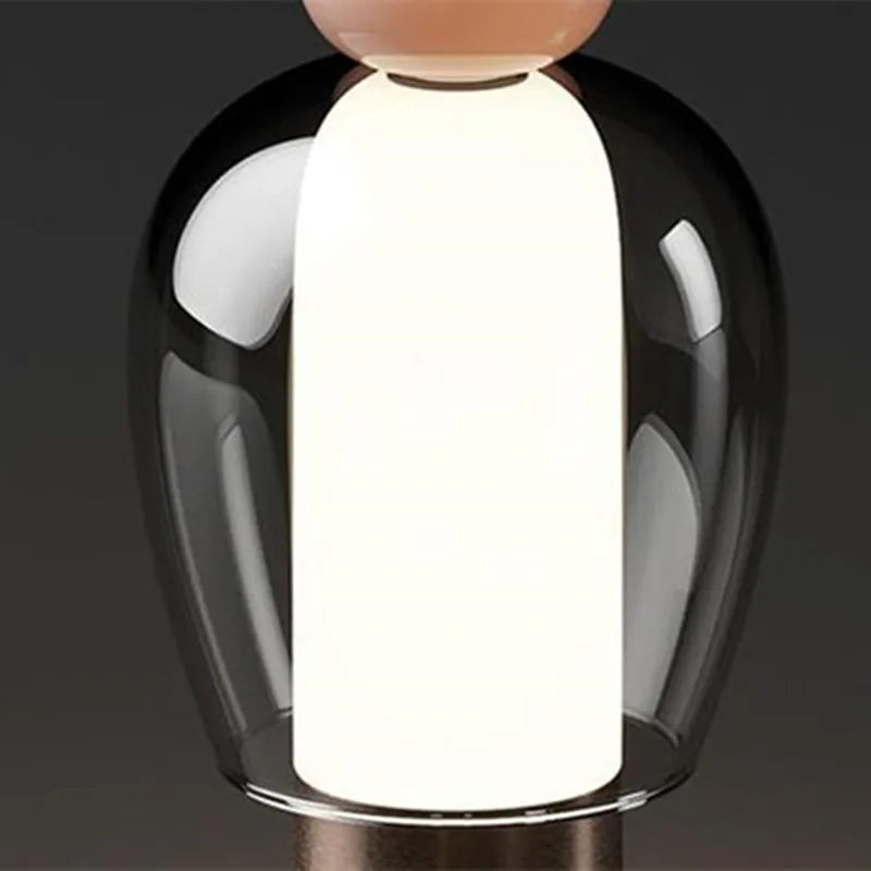 Nordic Mushroom Glass Table Lamp USB Plug for Bedroom Living Room by Afralia™