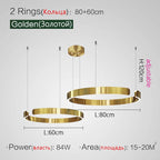 Modern Nordic Ring Chandelier LED Round Ceiling Light Pendant Lamps