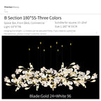 Ginkgo Biloba Chandelier: Elegant Duplex Living Room Hotel Lobby Pendant Light