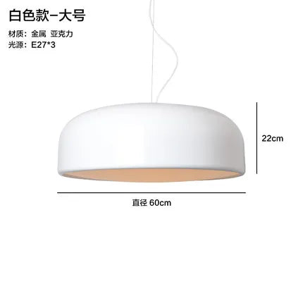 Glossy Black Round Nordic Pendant Light for Dining Room and Bar Decor