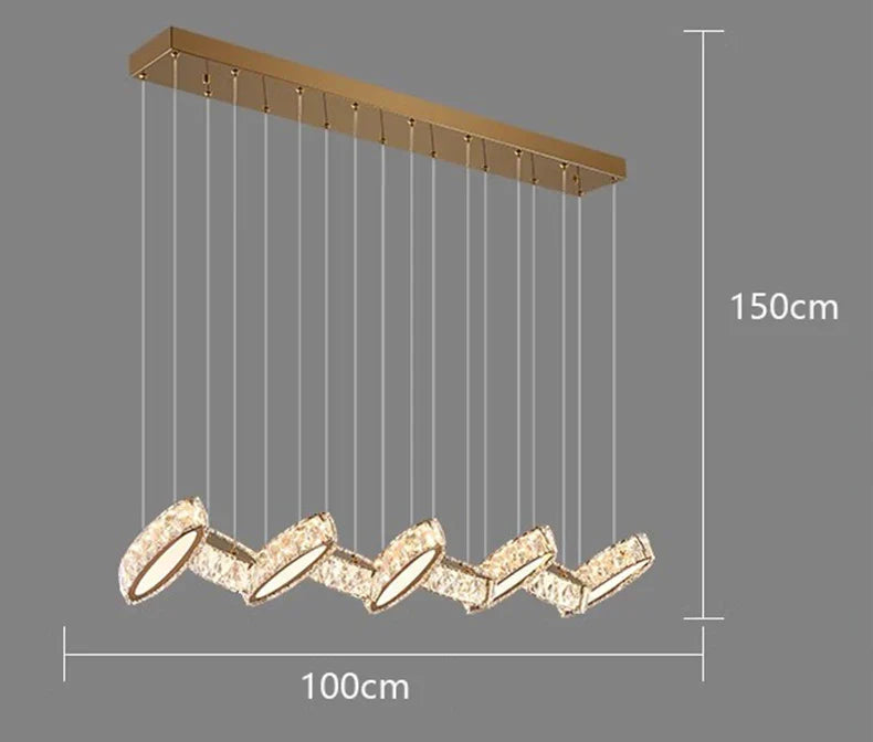 Crystal Chandelier Stair Pendant Lamp Living Room Interior Lighting