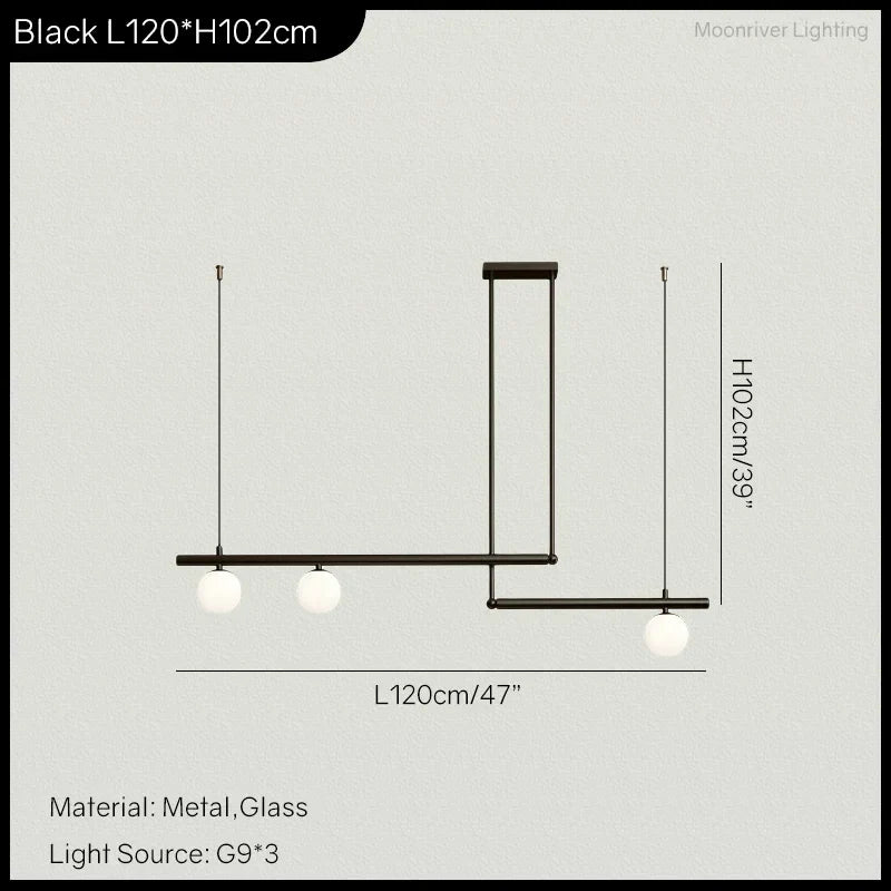 Linear Minimalist Chandelier Pendant Light for Living Room, Dining Table Ceiling Decor