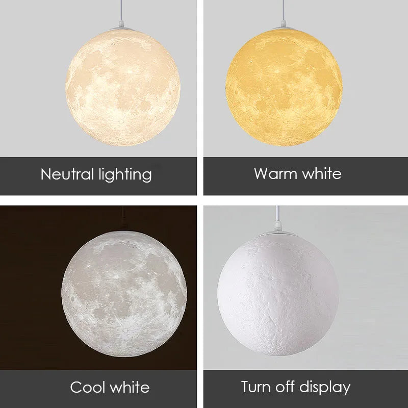Moon Medal LED Pendant Light – Modern Indoor Hanging Lamp for Home Decor