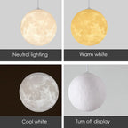 Moon Medal LED Pendant Light – Modern Indoor Hanging Lamp for Home Decor