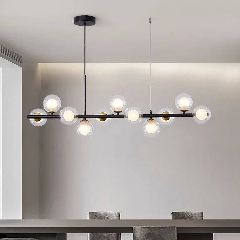 Glass Nordic Chandelier LED Ceiling Light for Modern Living Room and Dining Table