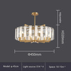 Luxury Water Ripple Glass Chandelier - LED Lighting Fixture for Home Decor