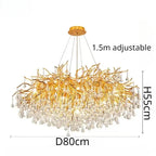 Gloss Light Luxury Crystal Ceiling Chandelier for Living Room & Dining Room