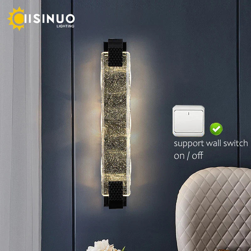 Crystal LED Wall Sconce: Luxury Gold Light Fixture for Home Decor