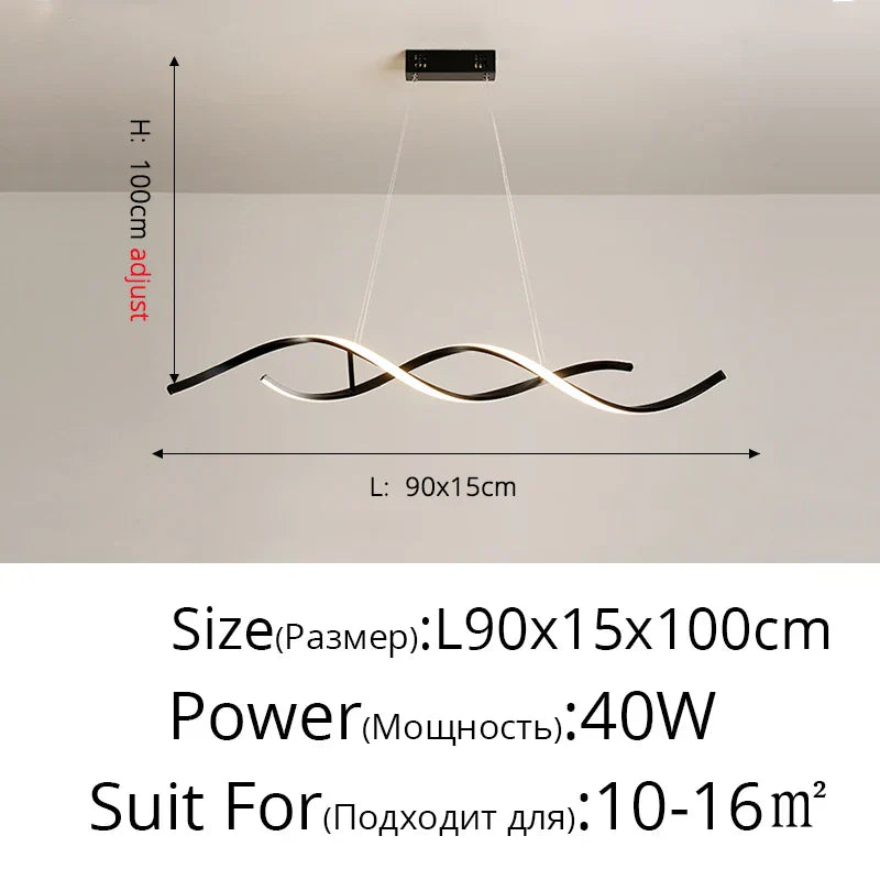 Nordic Minimalist LED Chandelier: Modern Aluminum Copper Pendant Lamp for Home Decor