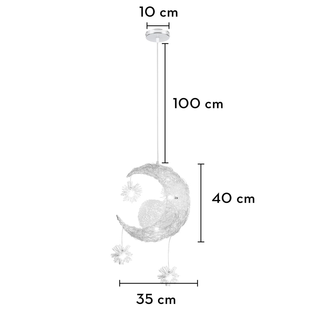 Moon Star Kids Bedroom LED Chandelier Pendant Light Fixture