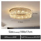Modern Crystal LED Chandelier Chrome & Gold Ceiling Lamp for Living Room Decor