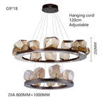 Rock Glass Chandeliers: Modern Indoor Pendant Lamps for Living Room, Bedroom & Restaurant