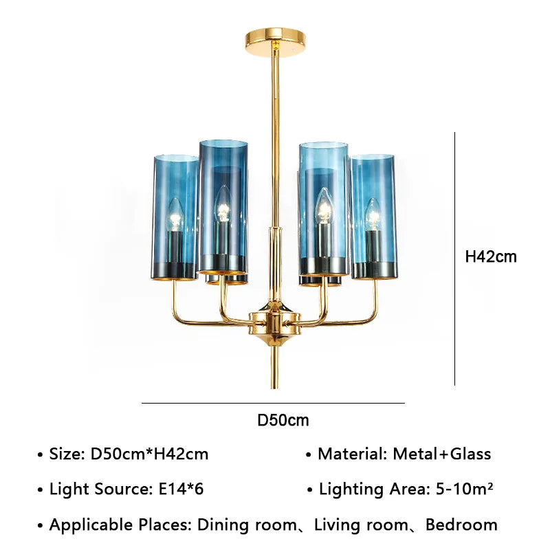 American Lustre Glass Chandelier LED Pendant Light Fixture