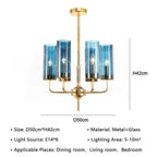 American Lustre Glass Chandelier LED Pendant Light Fixture