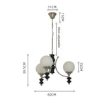 Walnut Chandelier: Bauhaus Magic Bean Designer Retro Branch Chandelier, French Style Living Room.