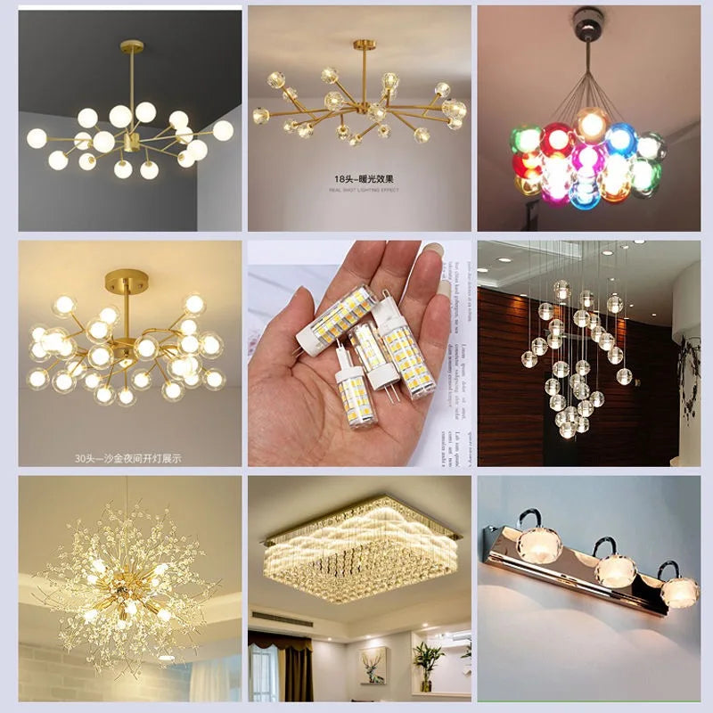 LED Corn Bulb 10pcs 220V G4 G9 E14 SMD2835 No Flicker Chandelier Light