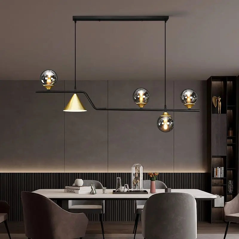 Linear Hanging Lamp Minimalist Chandelier Modern Nordic Dining Table Lantern