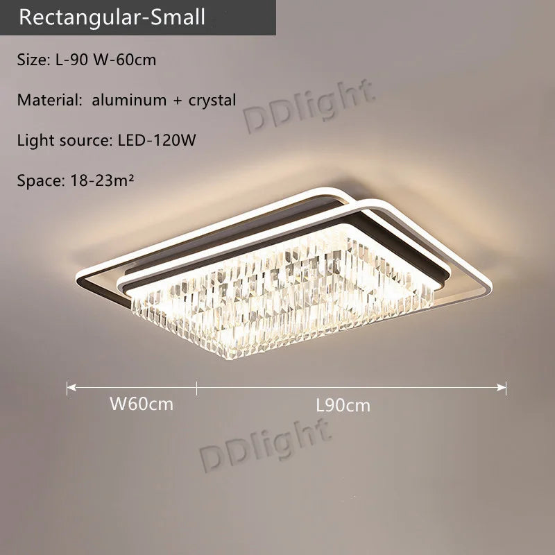 Crystal Industrial Pendant Lamps Set for Modern Living Room Bedroom Kitchen Decor