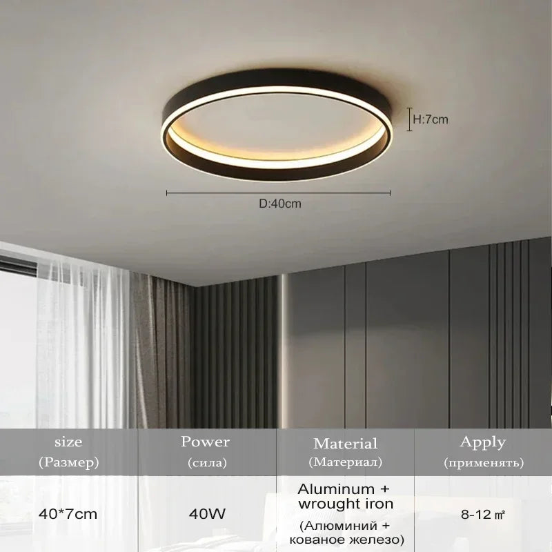 Square LED Ceiling Light for Bedroom Living Room Dining Room with Remote Dimming