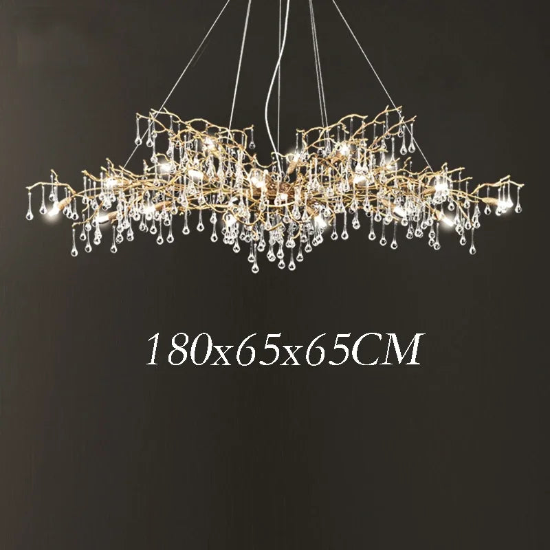 Gold Crystal Chandelier: Modern LED Luxury Lighting for Living Room Villa