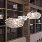 Nevo Chrome Chandelier: Nordic Design Aluminum LED Pendant Light for Home, Restaurant