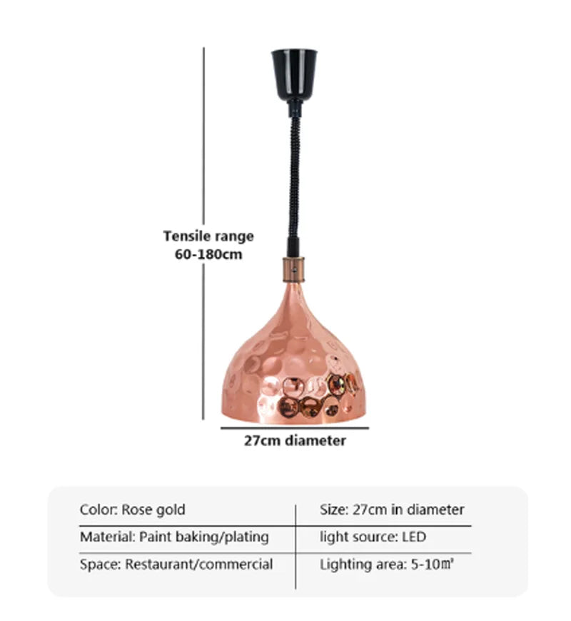Electric Food Heat Lamp: Telescopic Pendant Light for Restaurant's Kitchen Fixtures