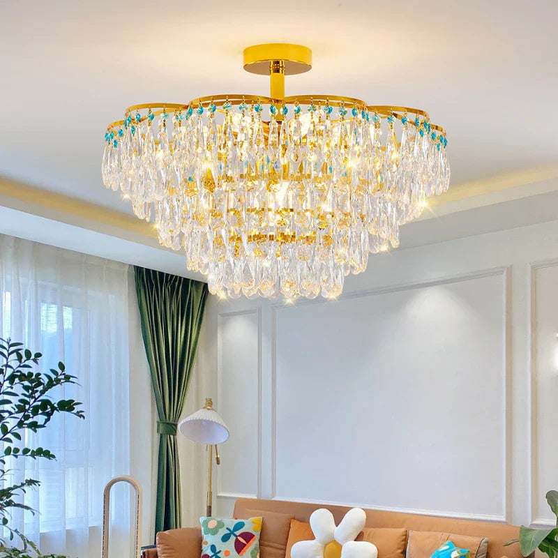 Crystal Light Chandelier | Post-Modern European Luxury for Living Room, Bedroom, Dining