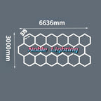 Hexagon Ceiling Light 6500K for Car Wash Beauty Garage Wall with Honeycomb Design