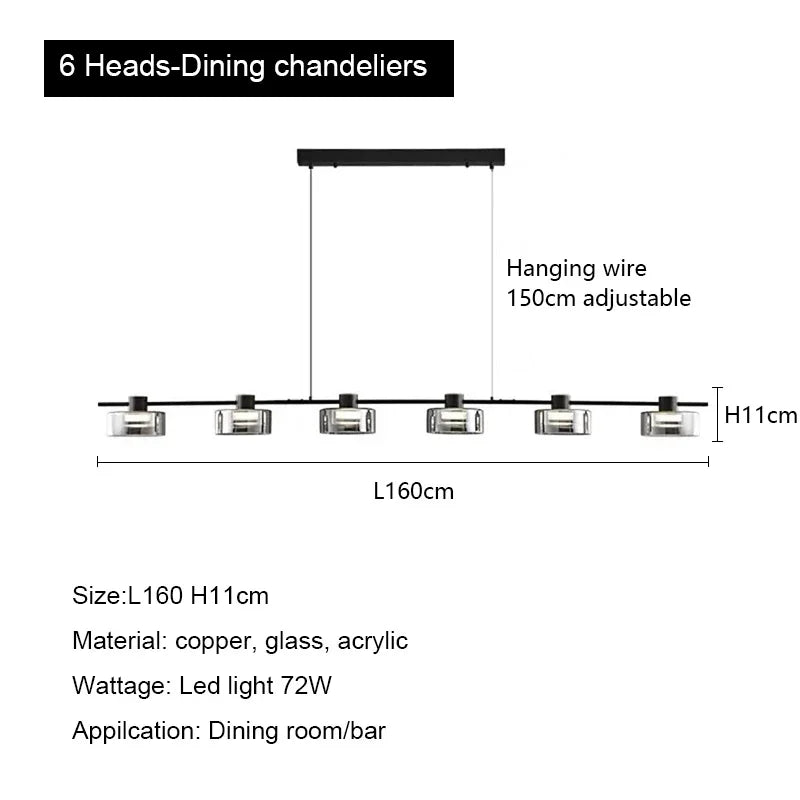 Modern Minimalism Circle Glass Chandelier LED Pendant Lights for Home Decoration