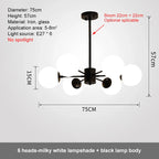 Glass Ball LED Chandelier for Bedroom and Dining Room