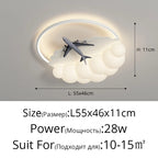 Kids Cloud Airplane Chandelier Ceiling Light for Children's Bedroom
