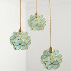 Nordic Flower Glass Pendant Chandeliers for Restaurant Cafe Hotel Decoration