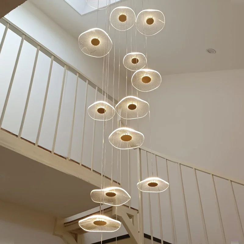 Modern Duplex Chandelier for Luxe Living and Sales Spaces