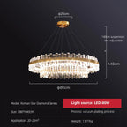Ring Double-layer Crystal Chandelier for Living Room Dining Room Led Pendant