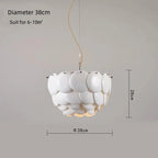 White Ceramic Chandelier: Danish Design Hanging Lamp for Home Decor & Dining