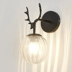 Retro Antlers Glass Ball Wall Lamp for Indoor LED Decor Lighting