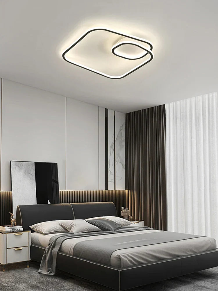 Square LED Ceiling Lamp Dimmable for Bedroom Living Room Modern Home Decor Fixtures