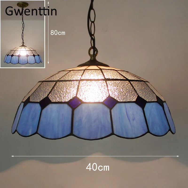 Diamond Square Stained Glass Pendant Light for Home Decor and Lighting