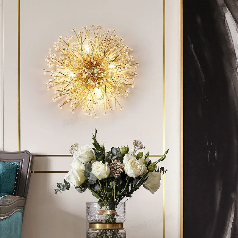 Crystal LED Wall Light Sconces for Living Room Bedroom, Modern Interior Wall Lamp