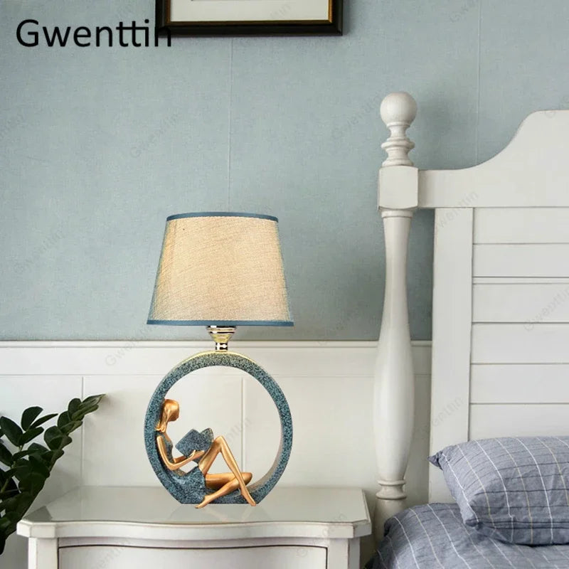 Guitar Girl Table Lamp for Bedroom Study Desk Light - Nordic Home Decor