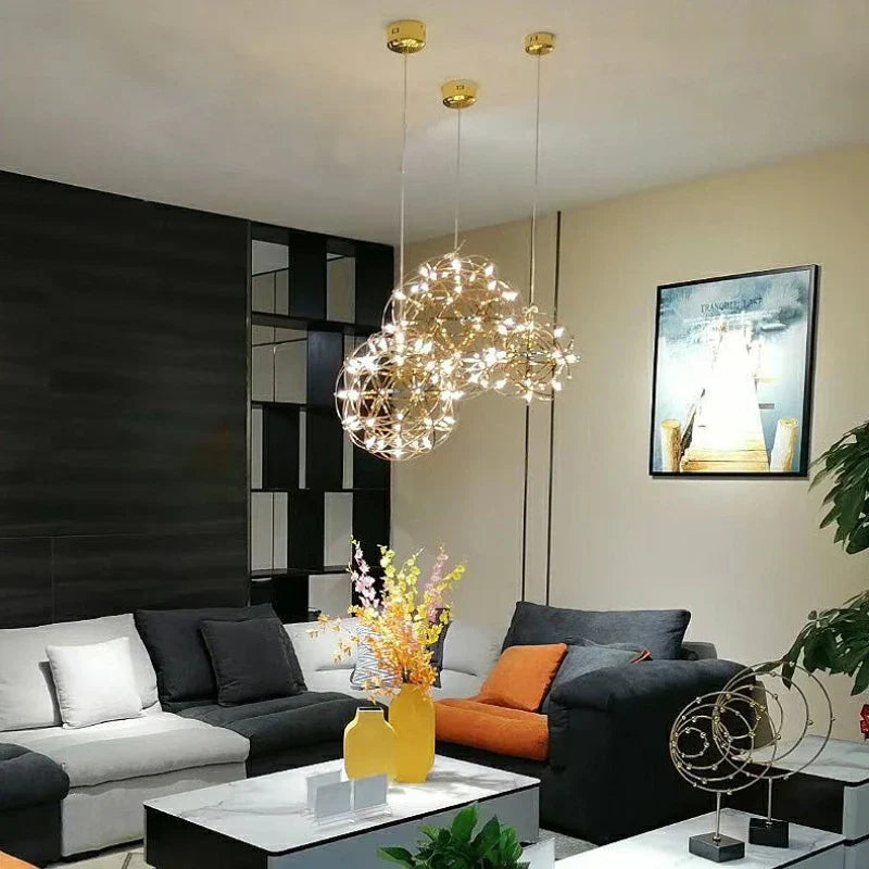 Spark Ball Pendant Chandelier, Designer LED Lamp, 304 Stainless Steel