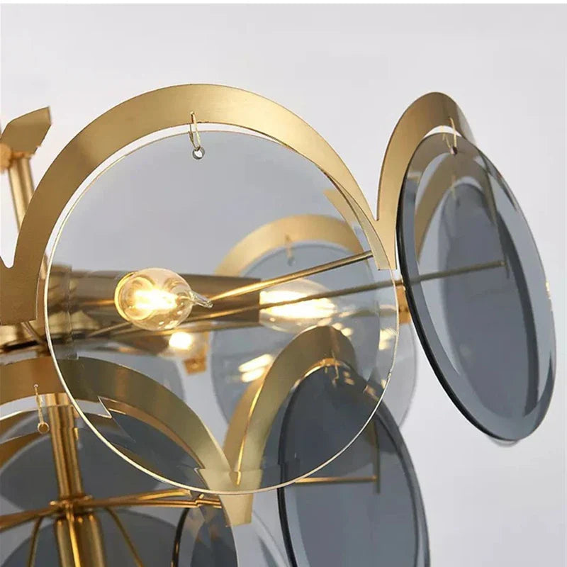 Smoke Grey Glass Ceiling Chandelier - Nordic Modern Indoor Style Lighting