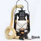 Vintage Kerosene Pendant Light Fixture with Hemp Rope for Home Decor
