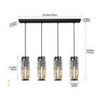 Mini Crystal Chandelier Black Chrome 3-Light for Dining Room Bedroom